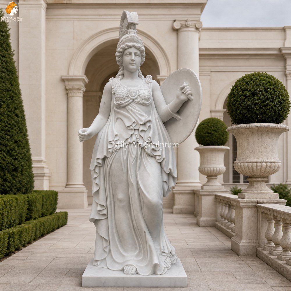 White Marble Statue of the Greek Goddess Athena MLMS-464 White Marble Statue of the Greek Goddess Athena for Yard