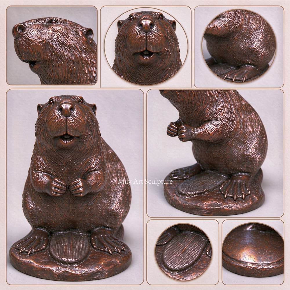 Casting Custom Bronze Beaver Statue Details