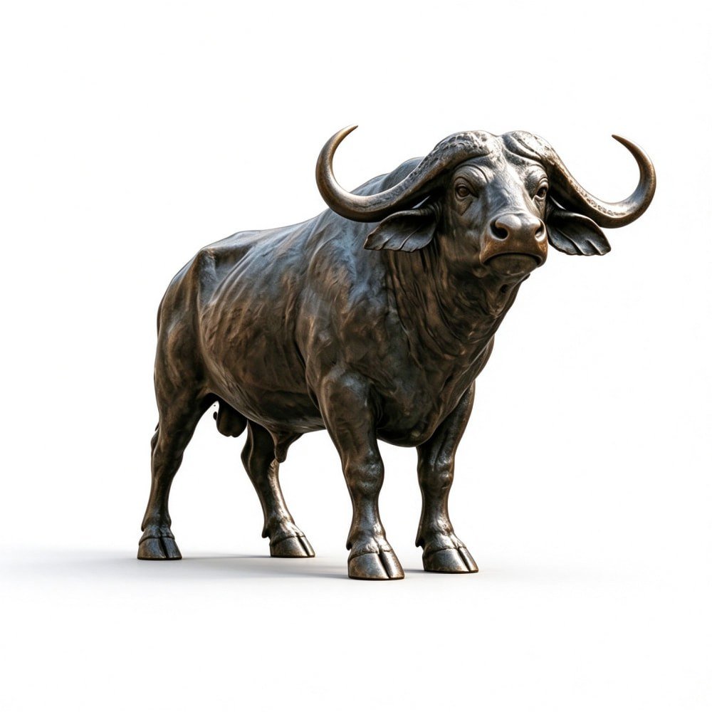 Large Outdoor Bronze Buffalo Statue - Majestic Wildlife Sculpture for Garden & Estate MLBS-406 Large Outdoor Bronze Buffalo Statue - Majestic Wildlife Sculpture