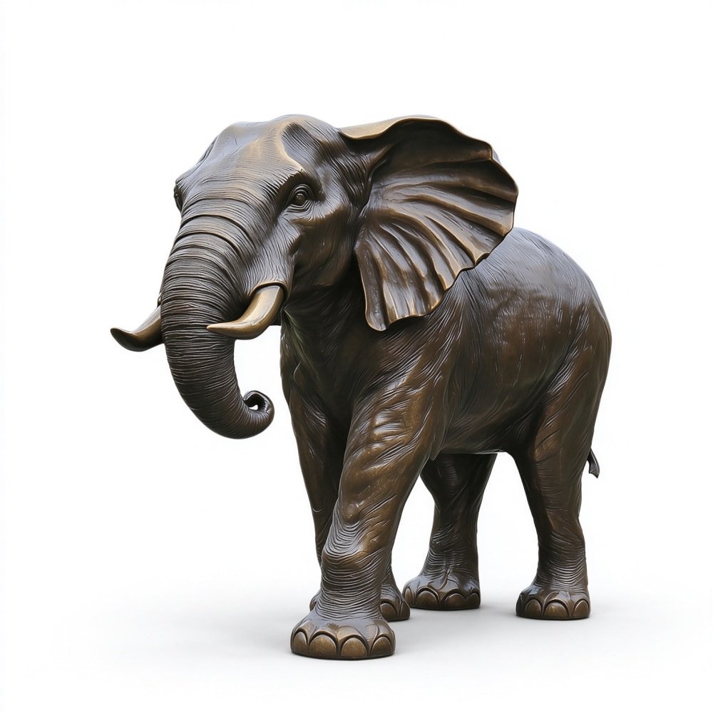 Lifelike Bronze Elephant Statue Trunk Down Garden Decor MLBS-408 Lifelike Bronze Elephant Statue Trunk Down